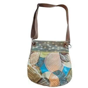 Fossil Key Per Crossbody Coated Canvas Floral Flower Shoulder Bag